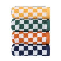 Jialiya Class A pure cotton colorful plaid towel absorbent thickened face wash and wipe face towel for adult men and women household face towel