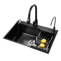 Kangbao kitchen sink large single tank 304 stainless steel vegetable sink integrated basin storage vegetable sink under the counter 3582