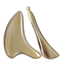 Natural White Buffalo Horn Scraping Plate Face Facial Beauty Massage Scraping Face Eye Dial Gluten Rod Full Body Universal 1904