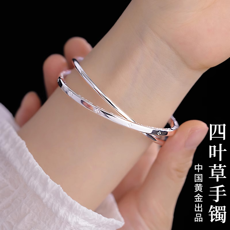 (Chinese gold) CCTV silver bracelet woman pure silver 99 foot silver ring bracelet Sub-birthday New Year gifts 1693-Taobao