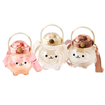 Water cup large capacity ton bucket plastic sports water bottle high temperature resistant big belly cup summer cute straw cup 1789