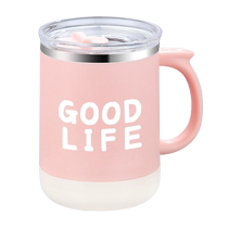 Office water cup for women with lid stainless steel mug 2024 new high-looking coffee cup drinking cup 668