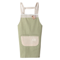 Lide Fashion Apron Cotton Linen Striped Japanese Design Double Layer Waterproof Cute Bear 520