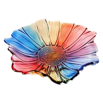 1399 Flavents crystal glass fruit pan fruit fighting sunflower flower day style creative dried fruit pan big fruit basin