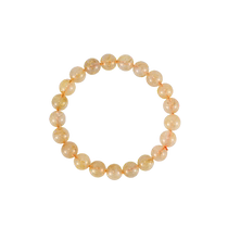 Blonde Crystal Bracelet Girls Natural Raw Stone Citrine Beeswax Transfer Beads Peaceful Lucky Bracelet Gift 2521
