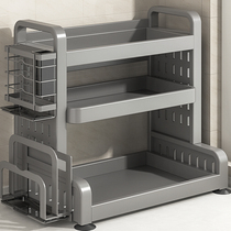 Stainless steel kitchen spice storage rack knife holder countertop multi-functional oil and salt seasoning jar storage spice rack 1366