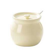 Lard jar household high temperature resistant ceramic kitchen red oil salt jar oil spicy spicy spoon with lid 1998