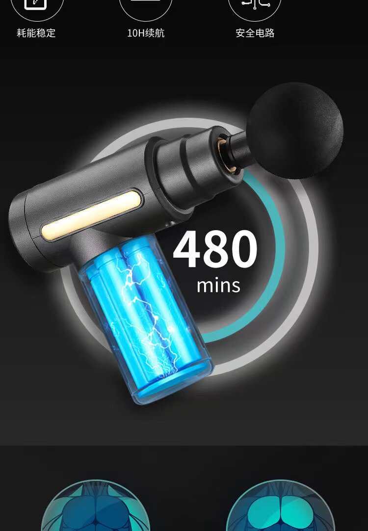 Массаж пушка 【苏宁正品】电动按摩器筋膜枪肌肉放松健身专业级mini肌膜机893 Qgoo