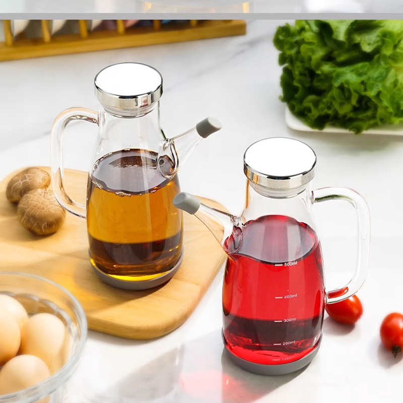 Hebisoft Kitchen Home Heat Resistant Oil Pot Glass Bottling Oil Tank Leakproof Soy Sauce Bottle Seasoning Bottle Vinegar Jug Oil Pot 1036-Taobao