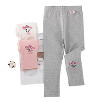 746 Babu Dou childrens spring and autumn baby girls outer wear pure cotton leggings childrens 2021 girls pants autumn style