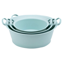 Thickened wash basin foot basin wash basin laundry basin large household plastic basin deepened foot bath basin Huanghe 1117