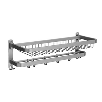 毛巾架304不锈钢免打孔卫生间浴室置物架浴巾架壁挂卫浴挂件1763