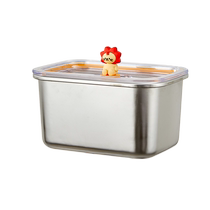 Crisper box 304 food grade stainless steel fruit lunch box refrigerator special sealed storage lunch box home 3842