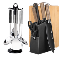 Kitchen knife set combination household kitchen knife cutting board two-in-one bone chopping knife slicing knife kitchen utensils complete set 1648