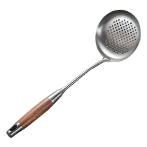304 stainless steel cookware lengthened pan shovel soup spoon leaking spoon Home Kitchen cooking soup spoonful of pear wood 1819