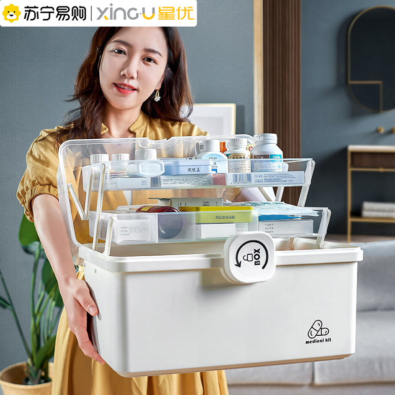 Xingyu 727 large - capacity medicine box household large - capacity medical box household medicine container box is most receiving