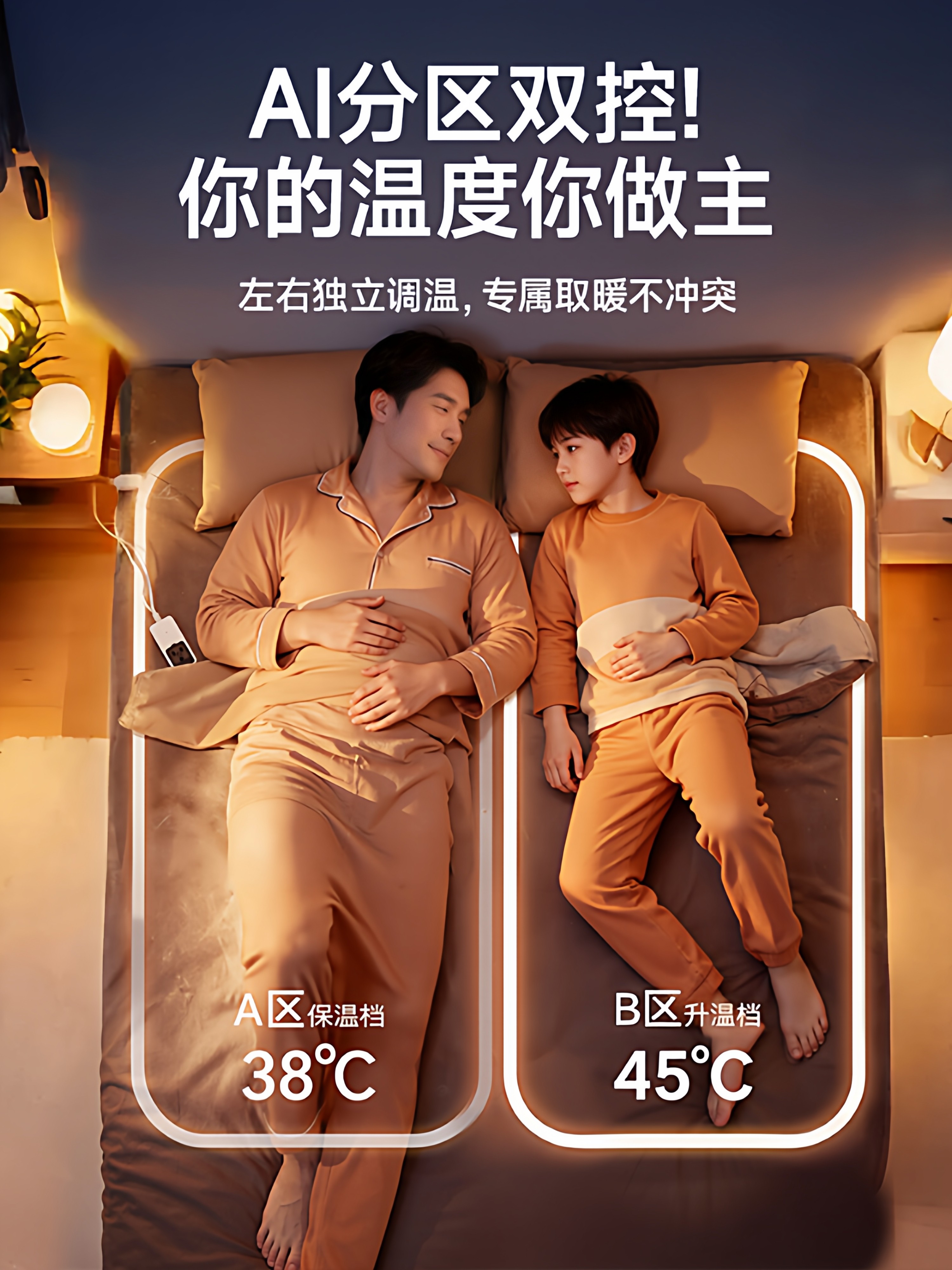 Electric Blanket for Single or Double Use, Official Genuine Product, Electric Mattress for Student Dormitory, Dual-Control Temperature Adjustment, Graphene Heating Pad 2286