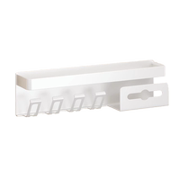 White bathroom toothbrush rack without punching mouthwash and toothbrush cup storage wall-mounted electric toothbrush holder 2110