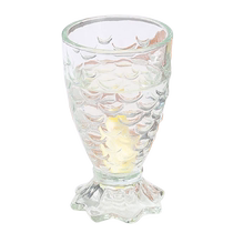 Ins style mermaid red wine glass lead-free glass fish scale pattern embossed fish tail cup cocktail cup Huanghe 1117
