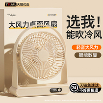 Desktop Fan 2024 New USB Rechargeable Small Electric Fan Office Student Dormitory Light Sound Desktop F1947