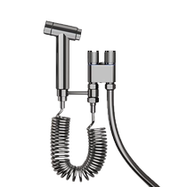 All-copper toilet companion flush spray gun set one in and two out angle valve dual control bathroom toilet faucet 1763