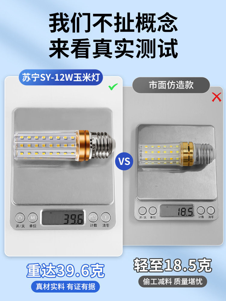 Led Light Bulb E14 Spiral Household Ultra-Bright Energy-Saving Lamp E27 Screw-Mount Pendant Light Three-Color Lighting Corn Lamp 2055