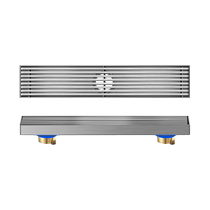 Double hole floor drain large displacement long double drain outlet 304 stainless steel bathroom shower room balcony deodorizer 1763