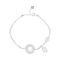 White chalcedony peace buckle bracelet broken silver womens model sterling silver 2024 new birthday gift for girlfriend 2521