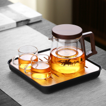 Glass teapot household high temperature resistant single pot filter office scented tea personal kung fu tea set 489