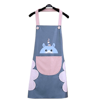 Household apron kitchen cooking waterproof oil-proof anti-fouling cleaning special apron cute simple and insulated 187