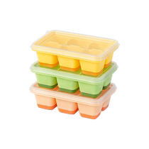 Ice cube mold frozen ice tray silicone ice box food grade food supplement refrigerator artifact frozen household box with lid 1485