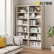 Bookshelf floor-standing storage rack integrated wall-mounted childrens bookshelf storage cabinet household simple solid wood storage cabinet 3022
