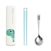 First-grade primary school students tableware for school childrens chopsticks and spoons portable storage box 316 stainless steel Tong 668