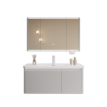 Honeycomb aluminum bathroom cabinet ceramic integrated basin cream style wash basin cabinet combination bathroom drawer type wash basin 1145