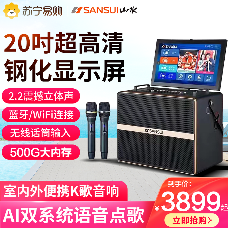 Landscape Home Ktv Wireless Microphone Suit K Song Incorporated Point Song Machine Bluetooth Square Dance Video Sound 310-Taobao