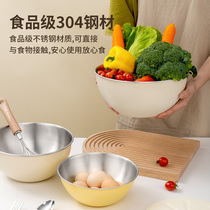 304 stainless steel basin for home kitchen beaten egg kneading basin and face basin with lid washing vegetable drain basket iron basin 729