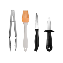 Outdoor barbecue tool set picnic special barbecue food clips silicone oil brush oyster knife barbecue supplies 1648