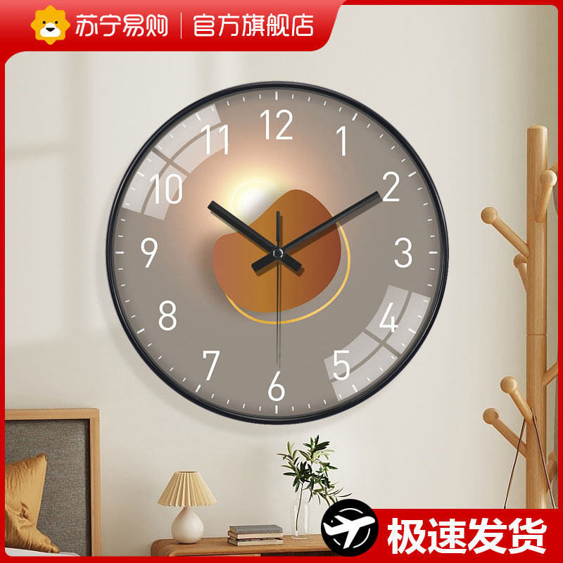 Modern minimalist clock hanging clock Living room Light Shadow Art Network Red Nordic Light Extravagant Background Wall Clock Quartz Clock 2129-Taobao