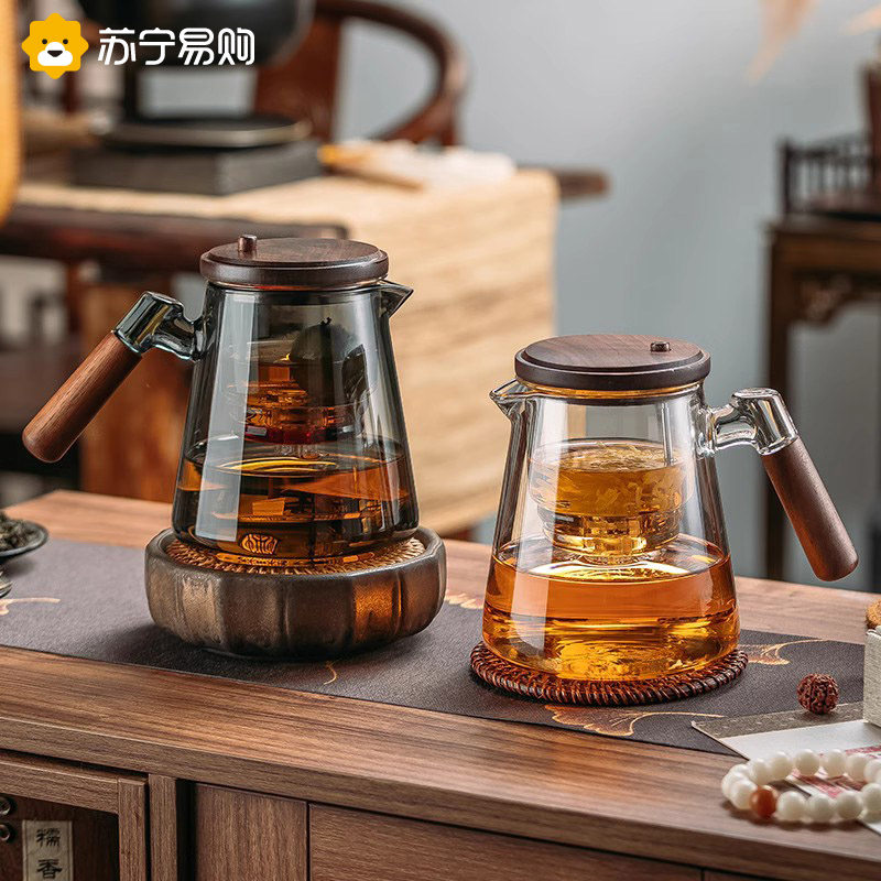 Bubble Teapot Key Filter Heat Resistant Full Glass Liner Upscale Floating Comfort Cup Tea Water Separation Cup Press 947g-Taobao