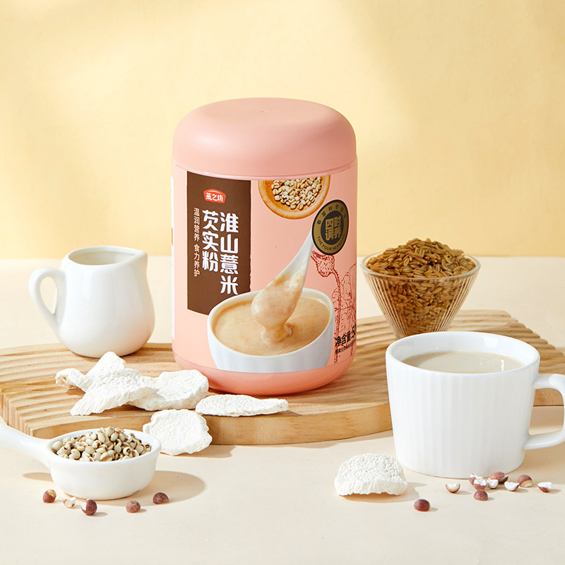 Yan's Workshop Huaishan Pearl Barley Pearl Barley Flour 500g Light Weight Shake Wet Warm Nourishment Power Sample Care Low-cardee Meal-Taobao