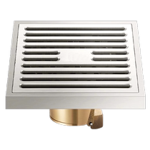 Floor drain all copper cream wind brushed bathroom deodorant sewer shower strip invisible washing machine universal 1763