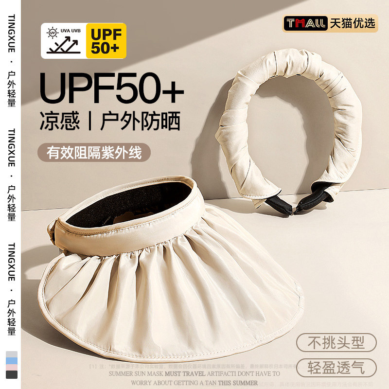 防紫外线遮阳贝壳帽 大帽檐空顶太阳帽 2025新款UPF50+