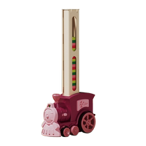 Domino train children boys and girls educational automatic throwing and releasing building block toys 3-9 years old 2383