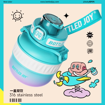 Wang Yibos same bottledjoy panda ton ton thermos cup for boys and girls with high appearance value 316 material self-operated