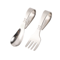 316 stainless steel spoon fork baby learning eating tableware kindergarten portable tableware children training spoon 2018