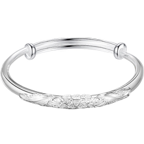 Bijoux chinois Mudan fleurs pied bracelet argent S999 bracelet argent pur pour envoyer un cadeau danniversaire à maman à maman -937