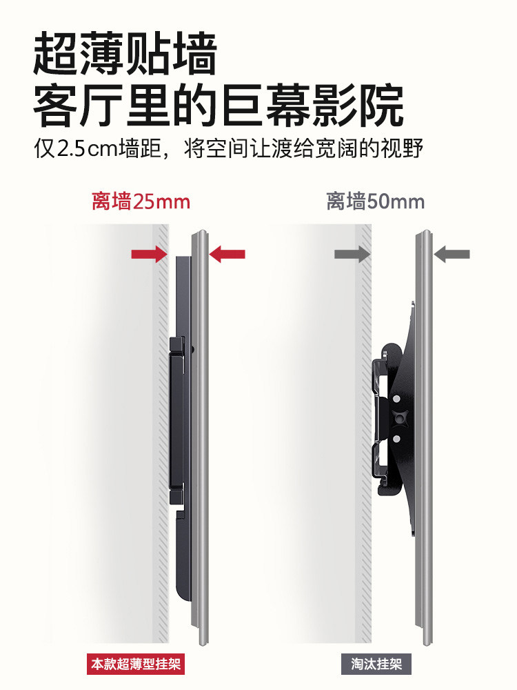 Tv Wall Mount Universal Bracket Suitable for Xiaomi 55, Hisense 65, Tcl, Skyworth 75/85 Inch 2240