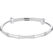 Chinese gold 999 sterling silver bracelet womens bamboo push-pull pure silver bracelet sweet young style C1 for girlfriend 3761