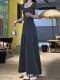 French Style 2025 Summer High-End Dress, Feminine Slim-Fit A-Line Skirt with a Large Hem, Elegant Waist-Cinching Slimming Long Dress