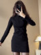 Spring Black Base Layer Knit Dress for Women 2024 New Style Sexy Slim Fit Bodycon Skirt